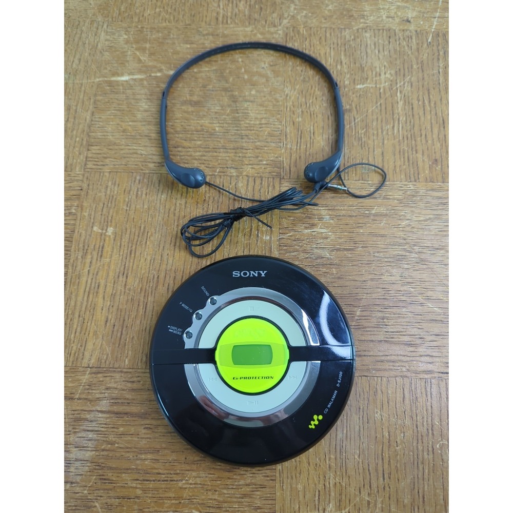 Sony D-EJ100 Discman Walkman CD Player G-Protection Mega Bass w/ Sony Headphones